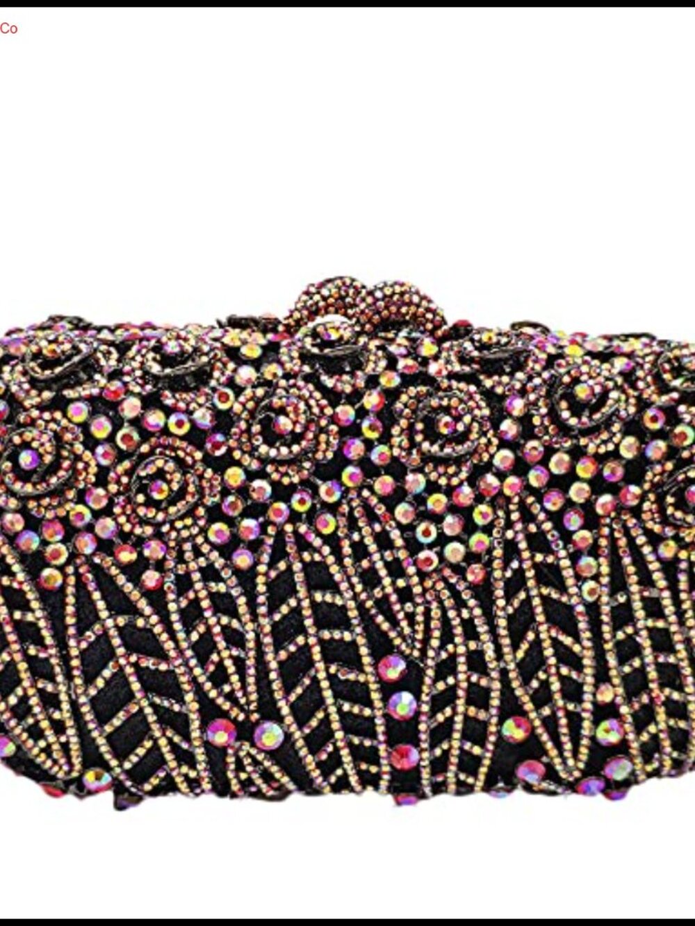 Flower Rhinestone Crystal Clutch Evening Bag Formal Party Purse Metal Frame
